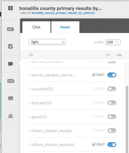 Selecting fields