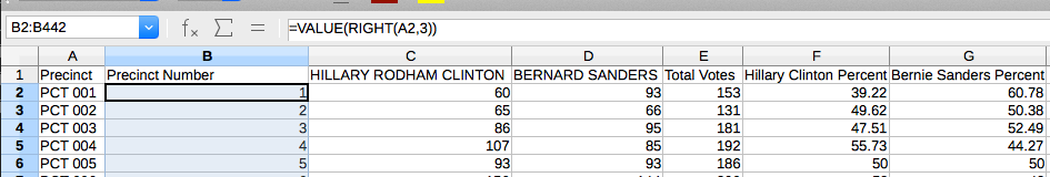 Preparing the results in LibreOffice